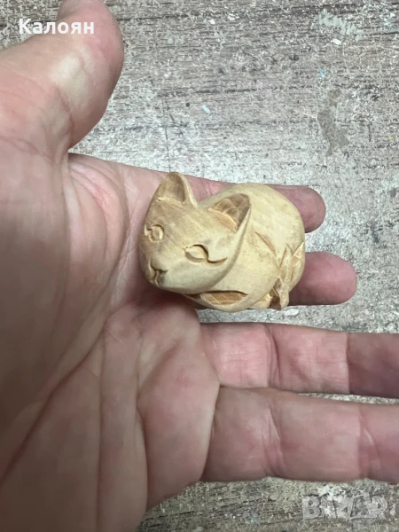 Дървена котка - ръчна изработка , снимка 1