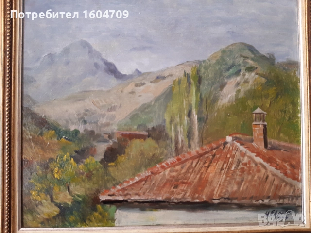 Стара картина 1944г Николай Евров, снимка 2 - Картини - 52068336