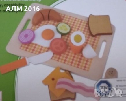 Дървен комплект Пица , Суши ,Торта ,Закуска, дървени играчки за детска кухня, снимка 2 - Образователни игри - 42823340