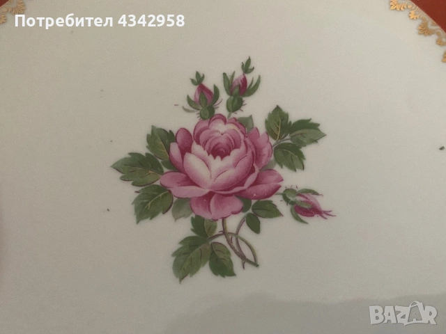  Антична порцеланова чиния Oscar Schlegelmilch.(1910-1930 г.), снимка 7 - Антикварни и старинни предмети - 53879437