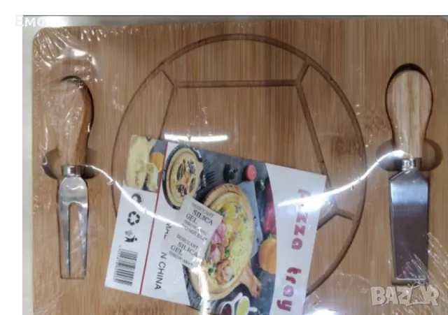 Дъска за пица с 2 прибора 29.5 x 19.5 x 1.5 см, снимка 4 - Аксесоари за кухня - 47842619