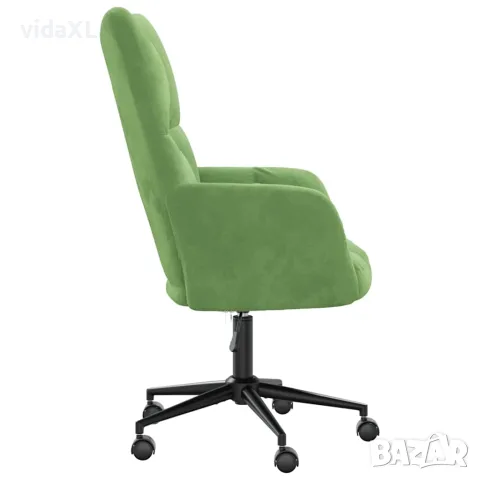 vidaXL Релакс стол, светлозелен, кадифе, снимка 4 - Столове - 56146888
