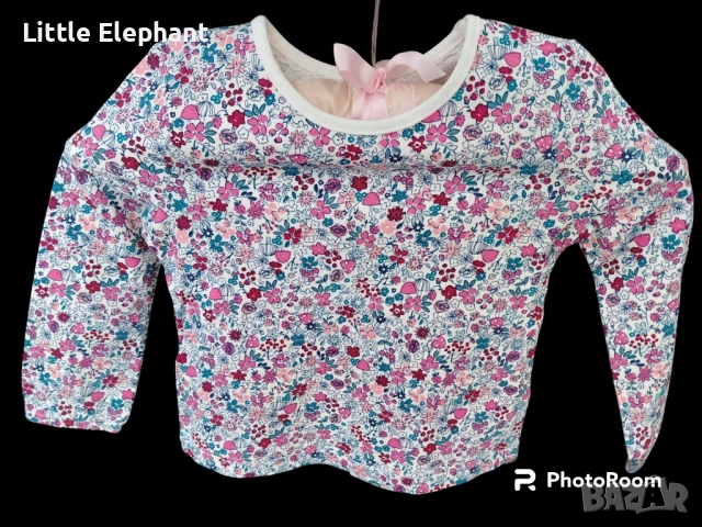 Блузка с дълъг ръкав за 6-9 мес мом цветчета и гъби,колекция"Flowers",Англия/нова