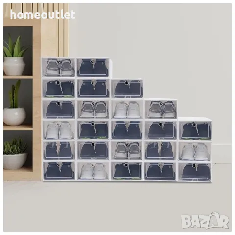 ПРОМОЦИЯ Шкаф за обувки с 24 кутии HOMIDEC X001FDERPX, снимка 3 - Шкафове - 47579004