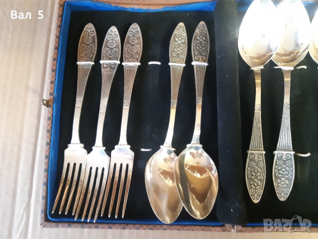 Стари посребрени прибори за хранене - СССР, снимка 4 - Антикварни и старинни предмети - 53912204