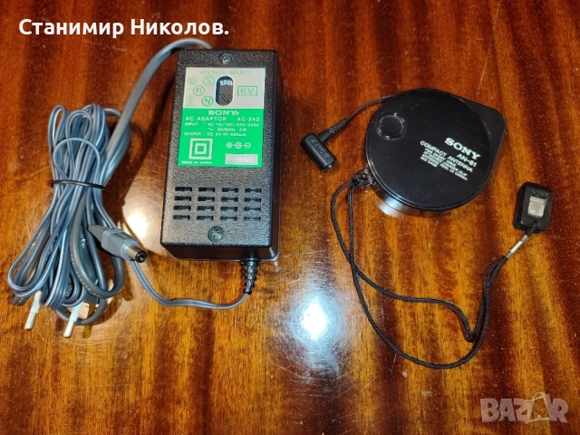 Sony Adaptor AC-240 DC 6V, 400mA + Sony Compact Antenna AN-61 за радио Sony ICF-SW.