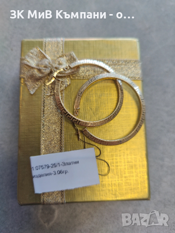 Златни Обеци 3.06гр 14к