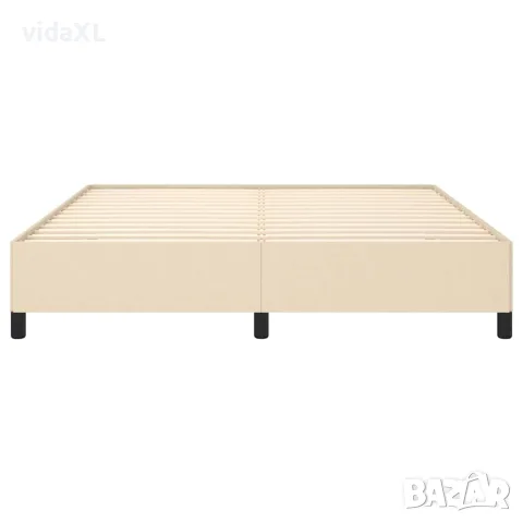 vidaXL Рамка за легло без матрак, кремава, 180x200 см, плат, снимка 5 - Спални и легла - 56147190