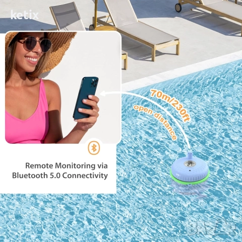 Inkbird Bluetooth плаващ термометър за басейн, IBS-P02B, снимка 5 - Басейни и аксесоари - 52973401