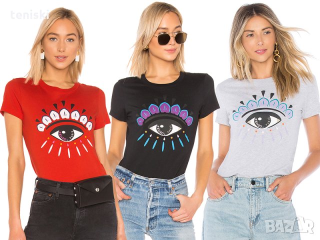  Дамска тениска Kenzo принт Модели цветове и размери, снимка 4 - Тениски - 28118948