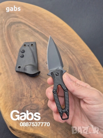 Компактен тактически нож FOX Aka Elmax,фултанг с кания Kydex, снимка 11 - Ножове - 53377127