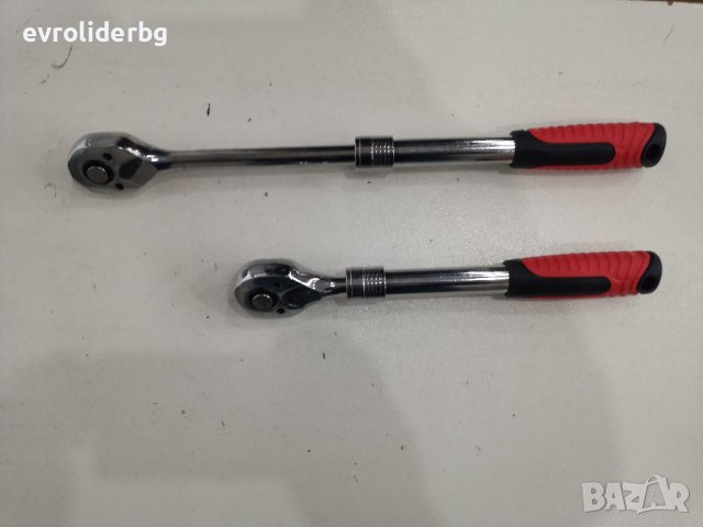 Телескопична Тресчотка - 1/2", Хром-Ванадий, 72 зъба, Гумирана дръжка, I-во качество, снимка 3 - Гедорета - 40030085