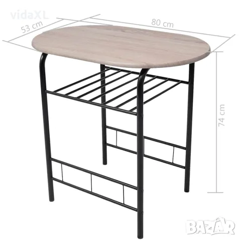 vidaXL Бар комплект за закуска, МДФ, снимка 7 - Маси - 56146416