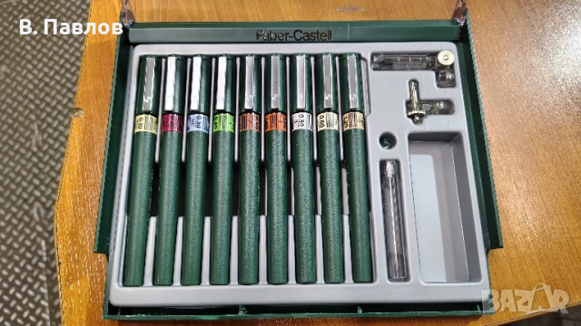 Комплект Faber-Castell TGI-S Rapidograph – 9 пера, снимка 2 - Други - 51577906