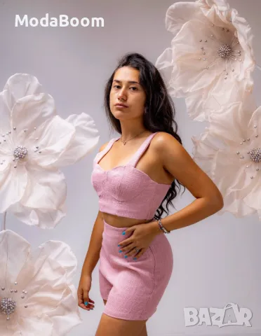 Модерен розов дамски комплект , снимка 3 - Комплекти - 48075690