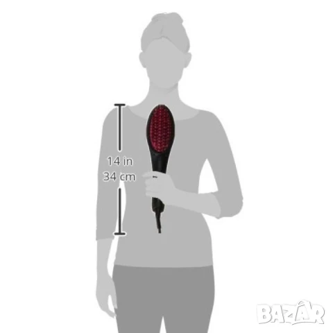 Четка за изправяне и изсушаване  с  LCD дисплей и 3D керамични цилиндри  , снимка 3 - Сешоари - 50579266