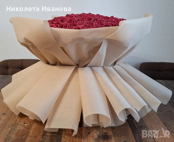 333 червени рози Огромен букет букет подарък луксозен букет , снимка 14 - Изкуствени цветя - 55831603