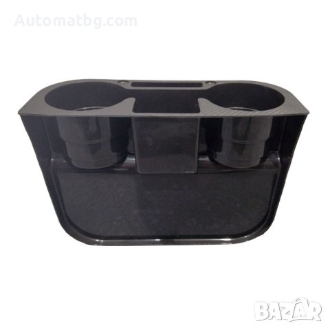 Поставка за чаши Automat, С отделение за телефон, PVC, Карбон, снимка 3 - Аксесоари и консумативи - 42143933