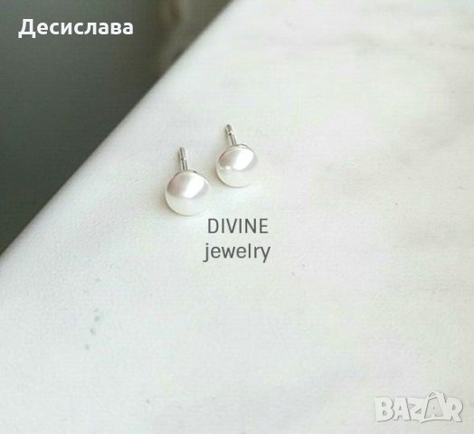 Сребърни обици с бели перли от Сваровски, снимка 2 - Обеци - 33895045
