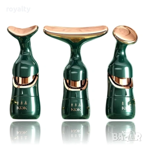 Електрически 4D масажор за лице, шия и очи 3в1 – Анти-ейдж уред с 3 сменяеми глави и лифтинг ефект з, снимка 7 - Масажори - 54125412