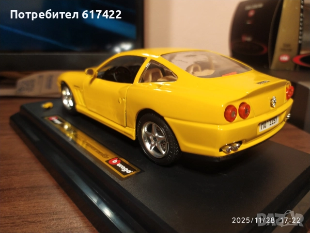 1:24 Метален модел на Ferrari 550 Maranello -Burago, снимка 6 - Колекции - 52576878