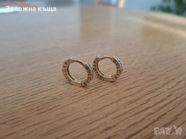 Дамски златни обеци "BVLGARI" - 4,30 гр. / 585 / 14К, снимка 6 - Обеци - 52632046