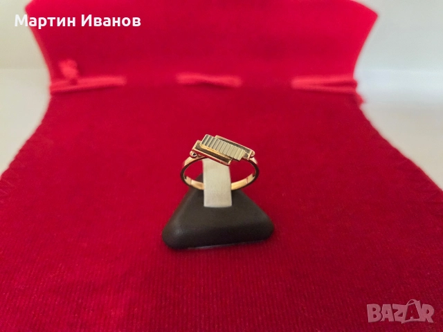 Златен руски пръстен бяло и жълто, снимка 6 - Пръстени - 52691677