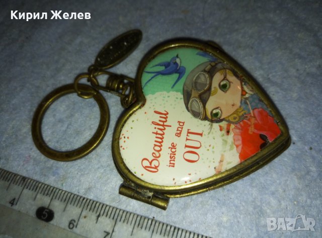 СЪРЦЕВИДНА БРОНЗОВА КУТИЙКА с КАРТИНКА - АРТ ВИСУЛКА за МОМИЧЕШКА ЧАНТА / КЛЮЧОДЪРЖАТЕЛ 38893, снимка 6 - Други ценни предмети - 42087851