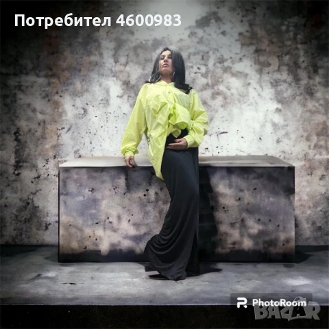 Жълта неонова риза с вериги, снимка 2 - Ризи - 54193420