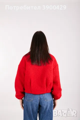 Дамско Късо Яке Suzy bomber jacket - Червено, снимка 4 - Якета - 47686136