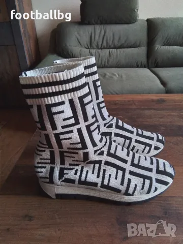 Дамски високи сникърси 🔝🔝40 номер бяло и черно , снимка 7 - Маратонки - 49556350