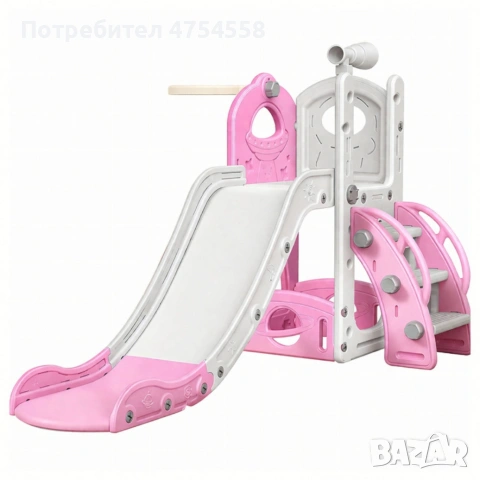 Самостоятелна детска пързалка със стълба 3 в 1 – за вътрешна и външна употреба, безопасна и стабилна