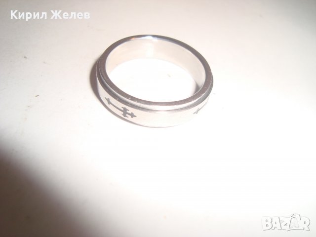 ДВОЕН РАЗДВИЖЕН АРТ ПРЪСТЕН с КРЪСТЧЕТА БЛАГОРОДНА СТОМАНА ТИП ХАЛКА УНИСЕКС МОДЕЛ 15004, снимка 7 - Пръстени - 30554743