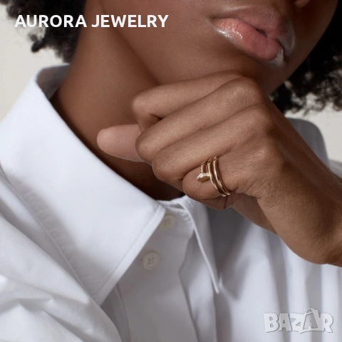 CARTIER Nail Juste un Clou Double Rose Gold Diamonds Пръстен Пирон, снимка 9 - Пръстени - 53237970