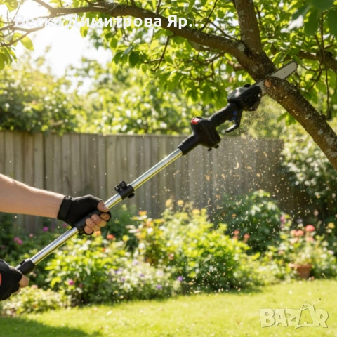 Акумулаторен мини верижен трион с телескопичен прът 21V , снимка 2 - Други инструменти - 53133114