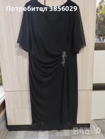 Черна официална рокля размер Л/ХЛ, снимка 1 - Рокли - 42498790