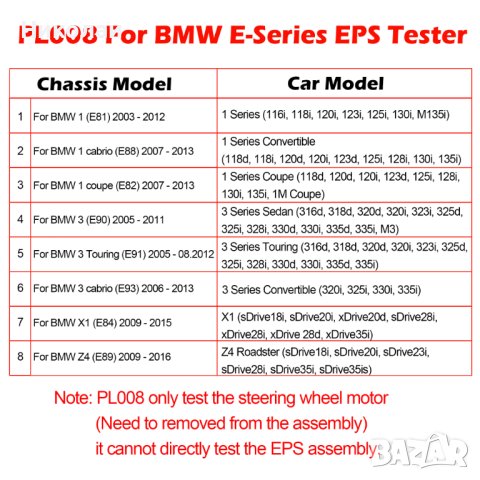 Стенд за електрически рейки (EPS) BMW, снимка 3 - Други инструменти - 42516991