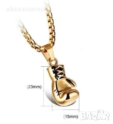 Колие боксова ръкавица верига от неръждаема стомана боксьорска ръкавица за мъже мъжки хип-хоп спортн, снимка 15 - Колиета, медальони, синджири - 38291263