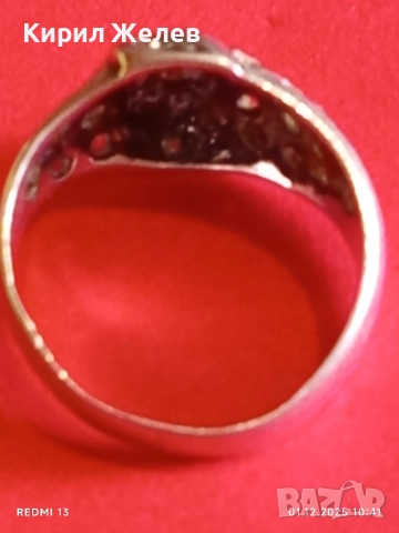 Сребърен пръстен с ажурна украса и инкрустирани кристали 8766, снимка 9 - Пръстени - 52604148