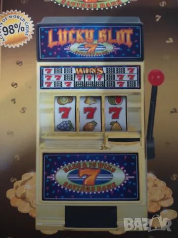 Мини слот машина, казино игра на късмета с монети, касичка, снимка 5 - Други - 48498072