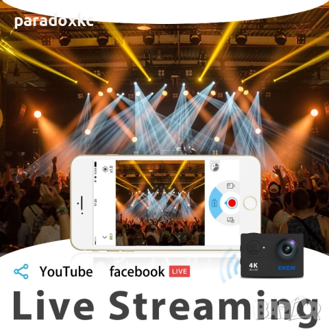 EKEN H9R 4K екшън камера – водоустойчива + пълен комплект аксесоари, снимка 8 - Камери - 52368631