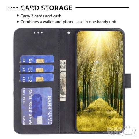 Motorola Moto G86 5G / Power 5G Кожен Калъф-Портфейл със стойка и Протектор - BINFEN COLOR [Геометри, снимка 10 - Калъфи, кейсове - 51959233