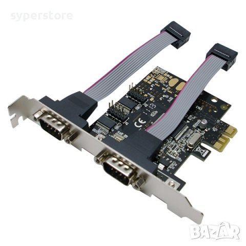 Интерфейсна карта Serial card RS232 PCI-E 2 x Com SS300793, снимка 1 - Други - 39079483