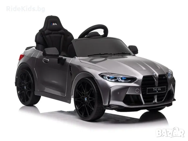 BMW M4 12V – Детска акумулаторна кола, Сив, EVA гуми, снимка 5 - Детски велосипеди, триколки и коли - 49743894