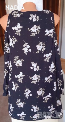 Рокля на цветчета с отворени рамене, снимка 2 - Рокли - 38688633