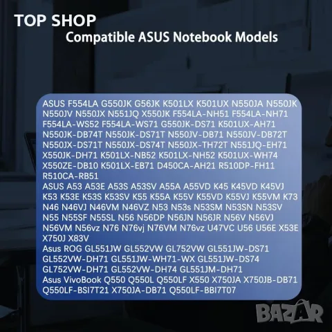 Зарядно за лаптоп Asus 120W 19V 6.32A, ADP-120ZB G53 G60 N550 N56VZ Q550 GL551 N46 N76VZ N55SF, снимка 3 - Захранвания и кутии - 49500136