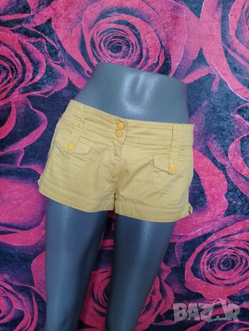 Жълти къси дънкови панталони С, снимка 3 - Къси панталони и бермуди - 37556934