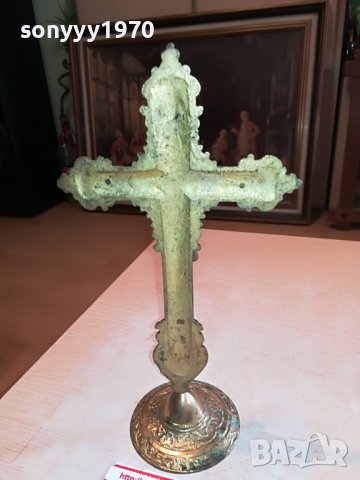 ✅MASSIV MESSING-КРЪСТ МЕД/МЕСИНГ-ВНОС SWISS 091022, снимка 10 - Антикварни и старинни предмети - 38271745