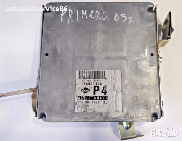 Електронен блок за управление на двигателя (ECU) за Nissan Primera 2.2 dCi 23710Au601 5800-136 27580, снимка 2 - Части - 54365498