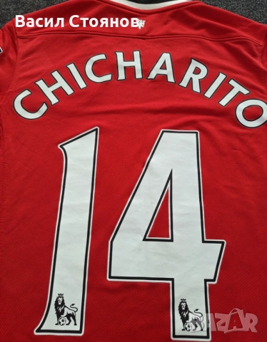 Манчестър Юн./Manchester Utd. #14 Chicharito Nike Home 2011-12г. - дамски размер XS, снимка 10 - Фен артикули - 54342389